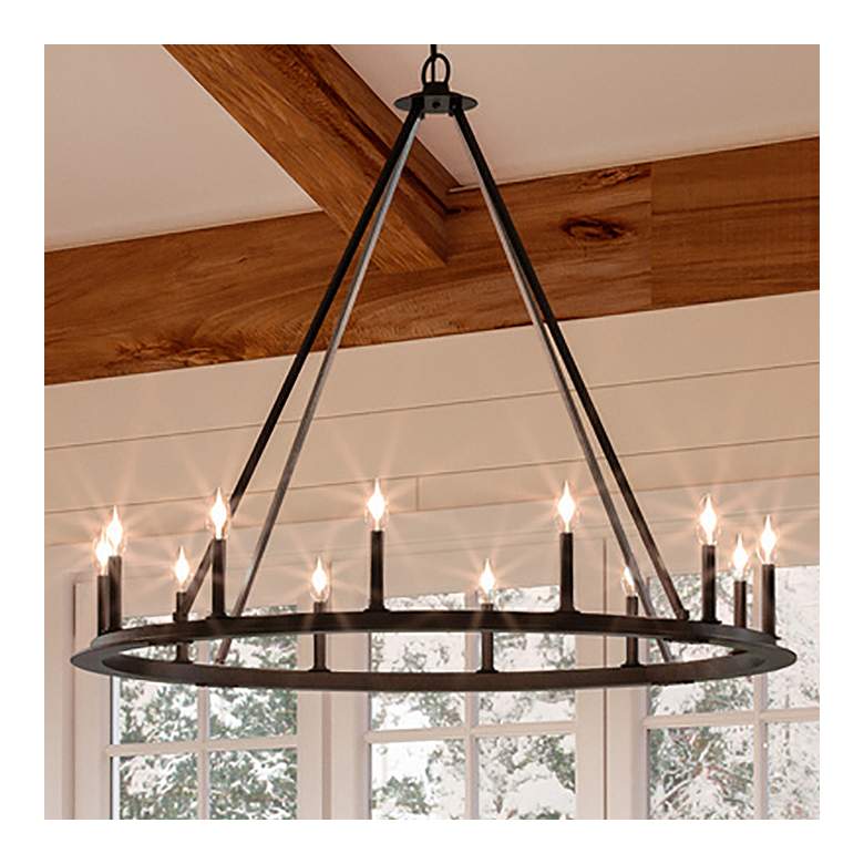 Image 1 Capital Lighting Pearson 48 1/2" Black Iron 12 Light Ring Chandelier