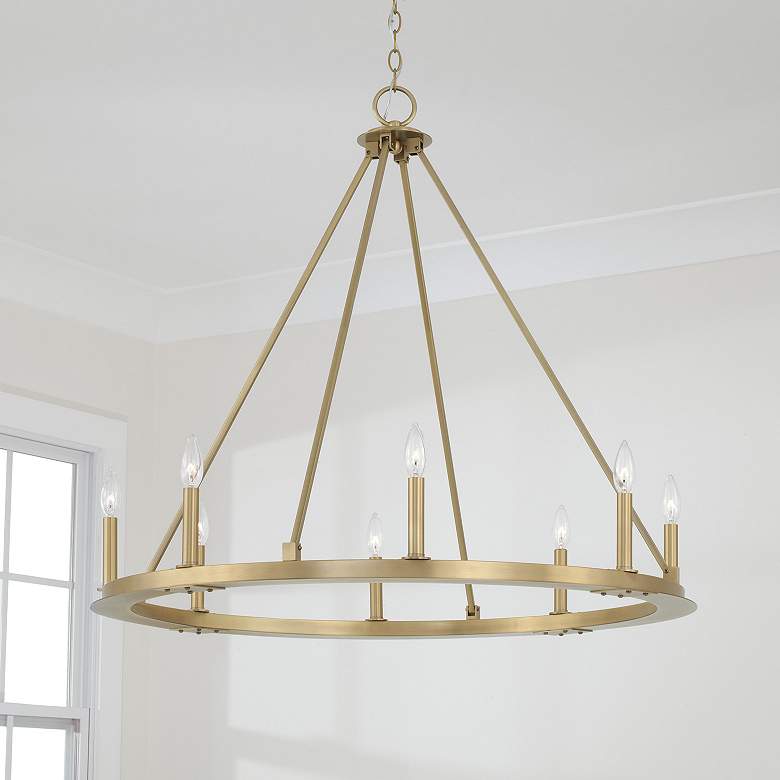 Image 1 Capital Lighting Pearson 8 Light Chandelier 36" Aged Brass