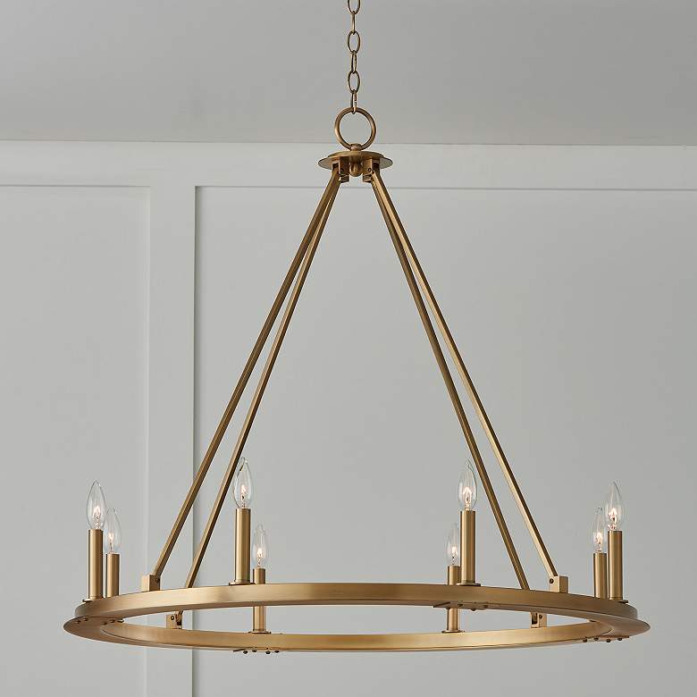 Image 4 Capital Lighting Pearson 8 Light Chandelier 36" Aged Brass more views