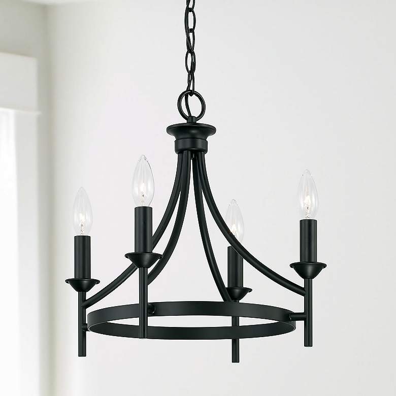 Image 1 Capital Lighting Peyton 4 Light Dual Mount Pendant Matte Black