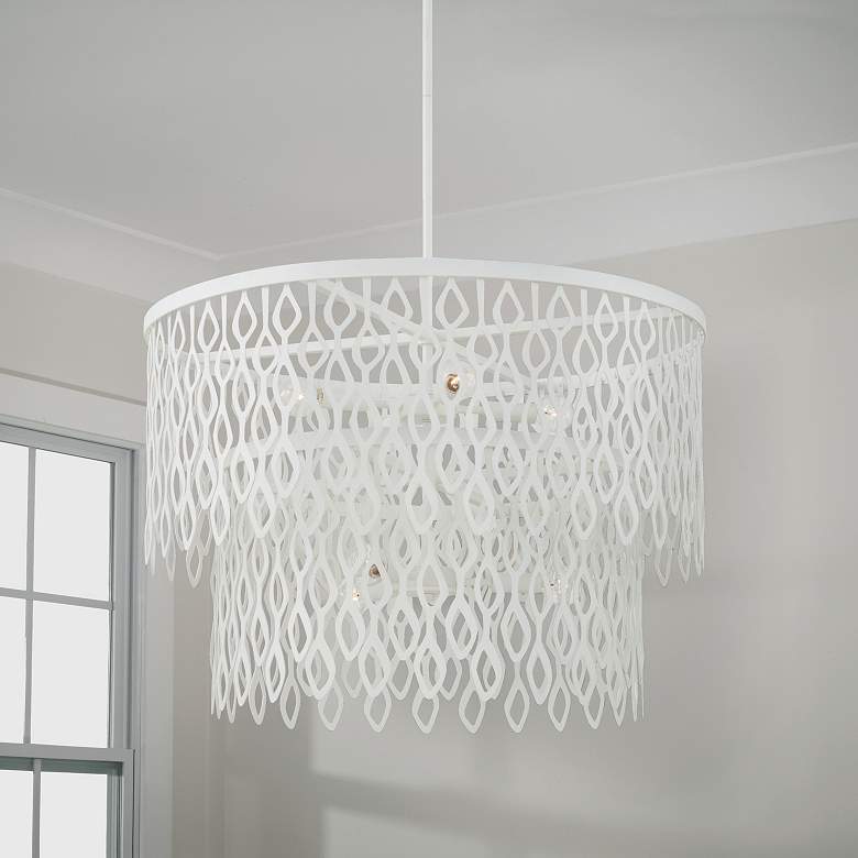 Image 1 Capital Lighting Pheobe 7 Light Pendant 27" Matte White