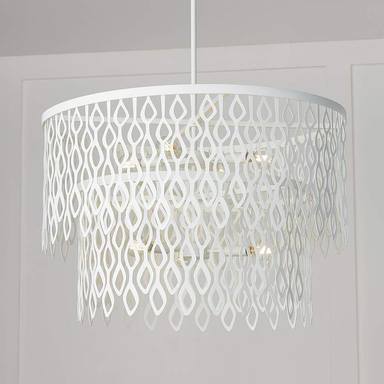 Image 4 Capital Lighting Pheobe 7 Light Pendant 27" Matte White more views