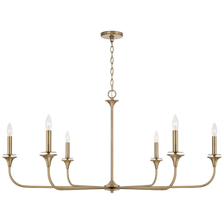 Image 1 Capital Lighting Presley 49" Wide 6-Light Brass Candelabra Chandelier