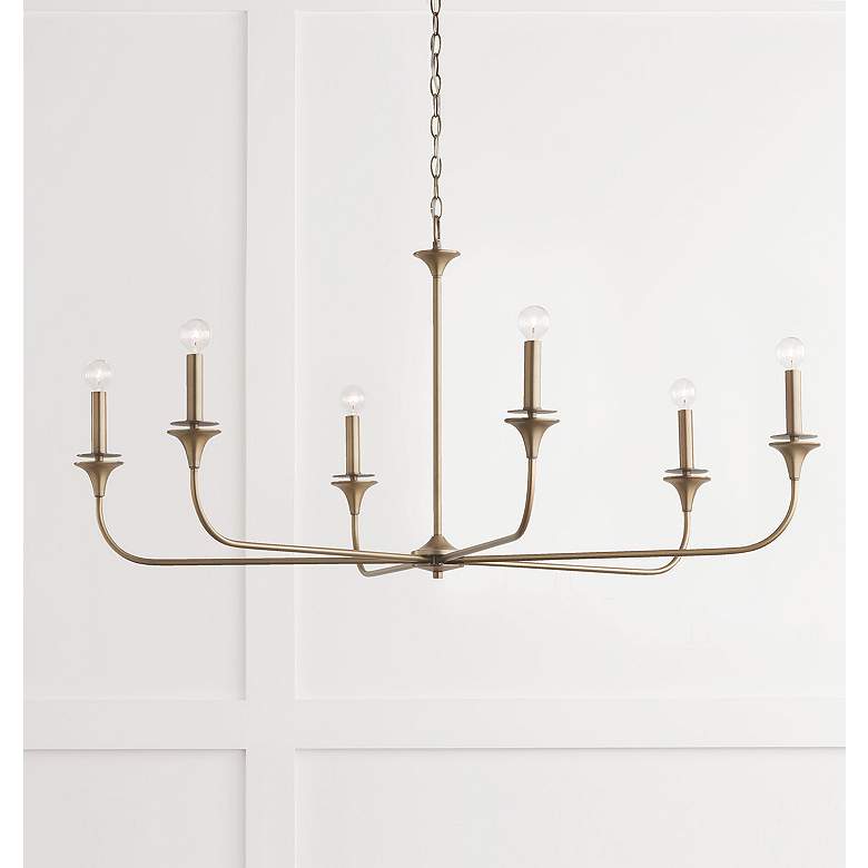 Image 1 Capital Lighting Presley 49" Wide 6-Light Brass Candelabra Chandelier