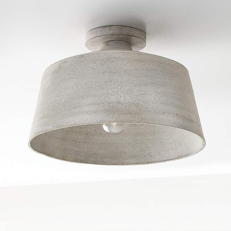 Image 2 Capital Lighting Quarry 1 Light Semi-Flush 14" Stucco more views