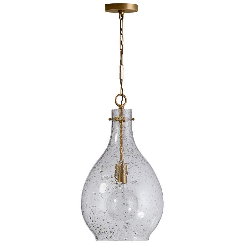 Image 2 Capital Lighting Rabun 12" Wide Brass and Textured Glass Gourd Pendant