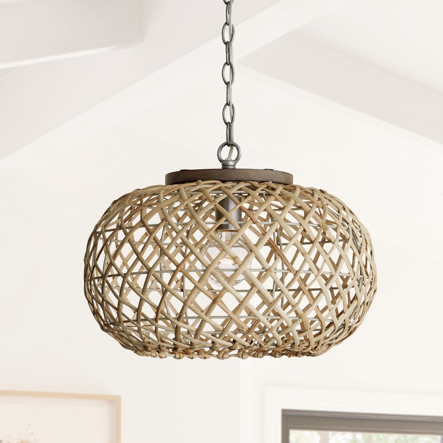Image 3 Capital Lighting Rainey 1 Light Pendant 18.5" Grey Wash and Antique Nickel more views