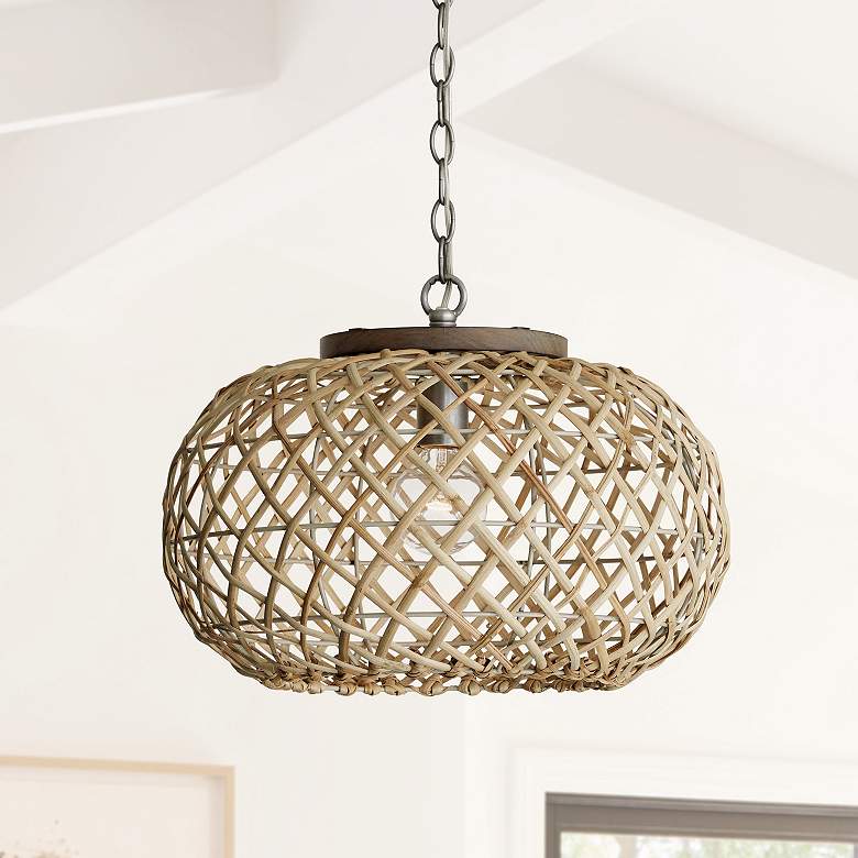 Image 1 Capital Lighting Rainey 1 Light Pendant Grey Wash and Antique Nickel
