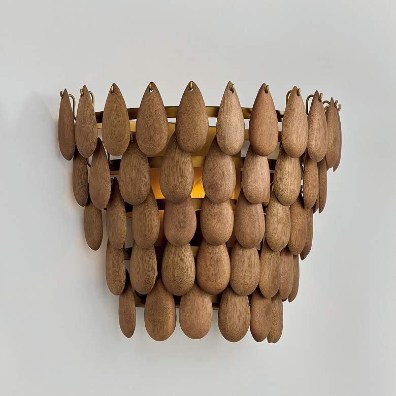 Image 3 Capital Lighting Ravi 1 Light Sconce 13.75" Light Wood and Patinaed Br more views