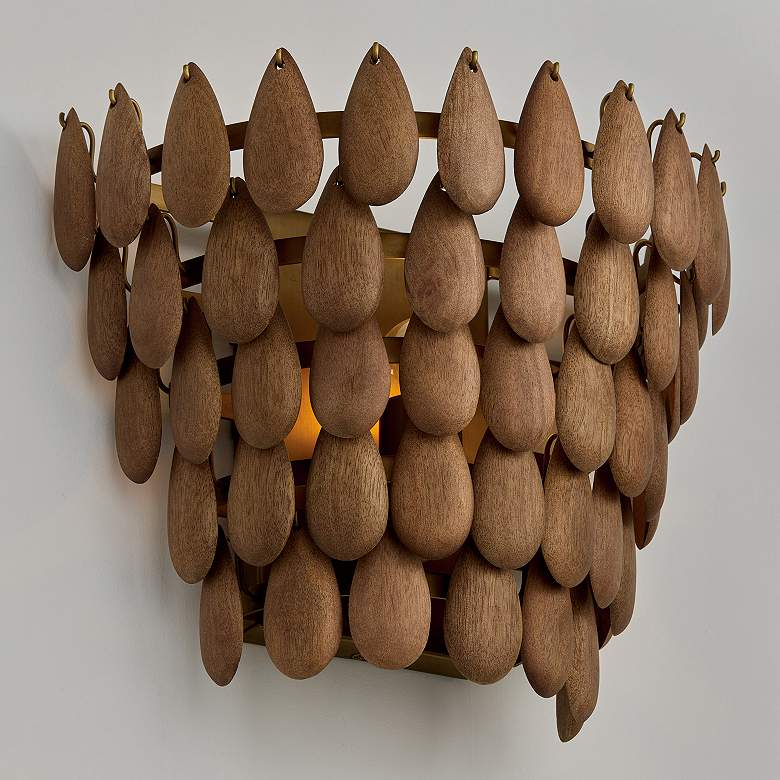Image 4 Capital Lighting Ravi 1 Light Sconce 13.75" Light Wood and Patinaed Br more views