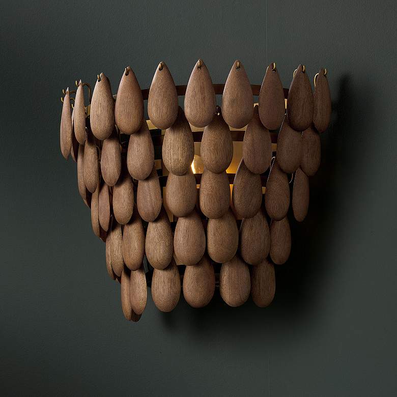 Image 7 Capital Lighting Ravi 1 Light Sconce 13.75" Light Wood and Patinaed Br more views