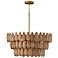 Capital Lighting Ravi 25" Modern Patina Brass and Wood Pendant Light