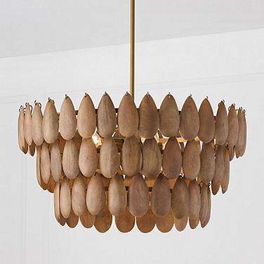 Capital Lighting Ravi 25" Modern Patina Brass and Wood Pendant Light