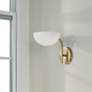 Thumbnail3 of Capital Lighting Reece 1 Light Sconce Aged Brass and White more views