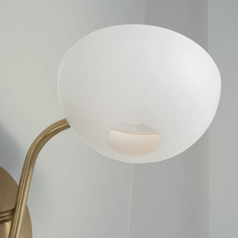 Image 6 Capital Lighting Reece 1 Light Sconce Aged Brass and White more views