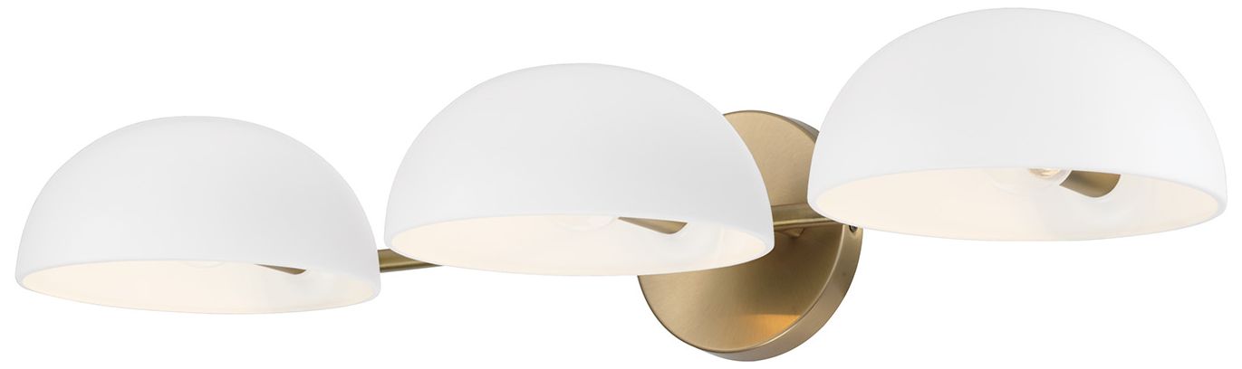 Capital Lighting Reece 3 Light Vanity 26" Aged Brass and White