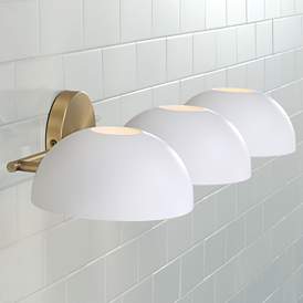 Image5 of Capital Lighting Reece 3 Light Vanity Aged Brass and White more views
