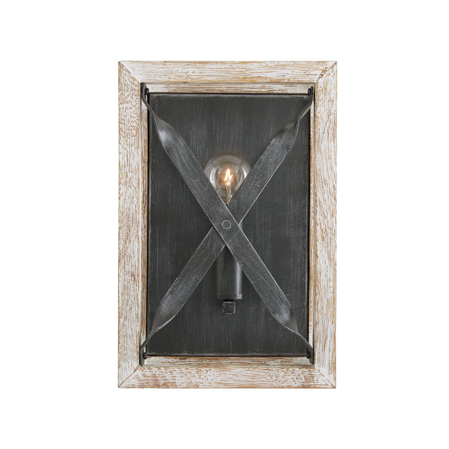 Image 7 Capital Lighting Remi 1 Light Sconce 8" Brushed White Wash and Nordic Iron more views