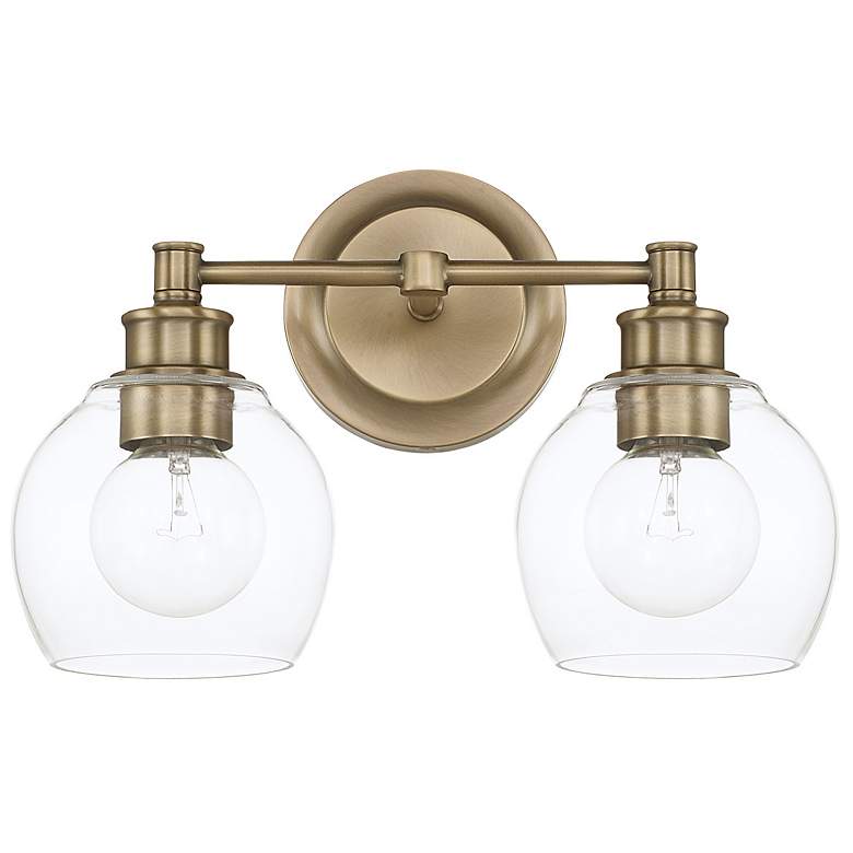 Image 1 Capital Lighting Remington 9 3/4" High Aged Brass 2-Light Wall Sconce