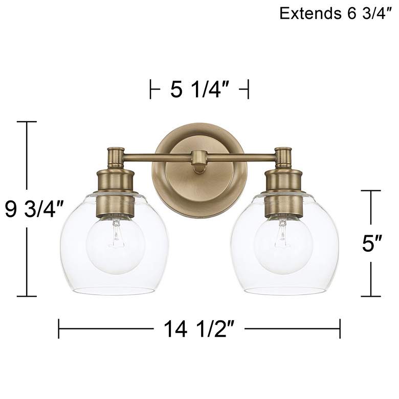 Image 5 Capital Lighting Remington 9 3/4" High Aged Brass 2-Light Wall Sconce more views