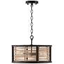 Capital Lighting Rico 16" Wide Rattan and Wood Drum Ceiling Light