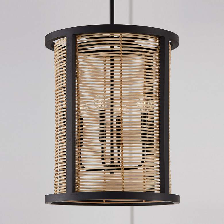 Image 1 Capital Lighting Rico 18" Wide 4-Light Mango Wood Foyer Drum Pendant