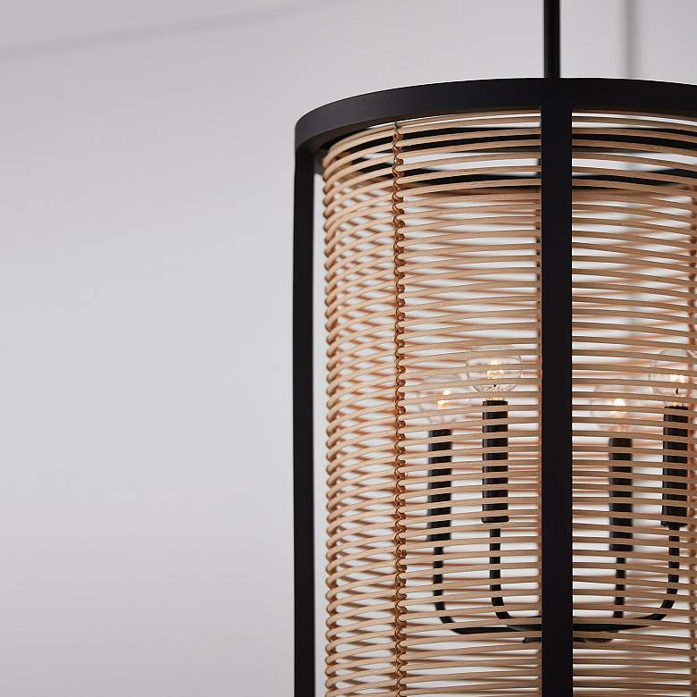 Image 3 Capital Lighting Rico 18" Wide 4-Light Mango Wood Foyer Drum Pendant more views