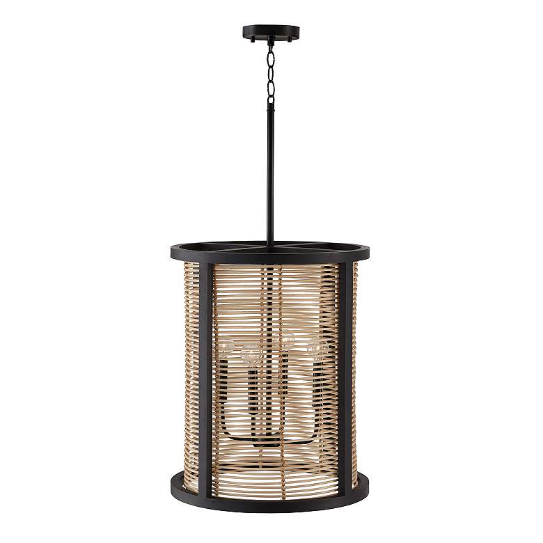 Image 4 Capital Lighting Rico 18" Wide 4-Light Mango Wood Foyer Drum Pendant more views