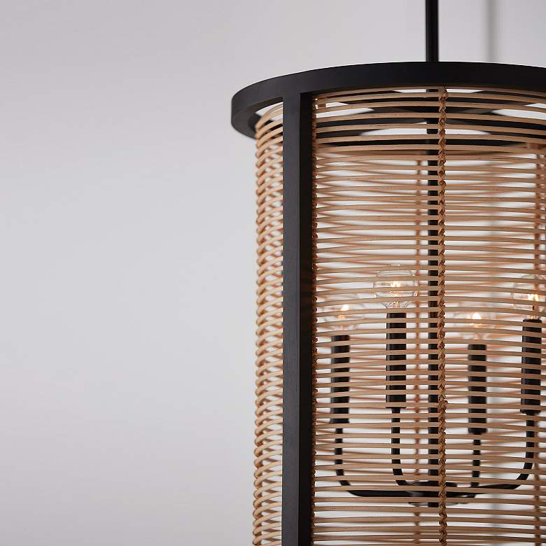 Image 5 Capital Lighting Rico 18" Wide 4-Light Mango Wood Foyer Drum Pendant more views