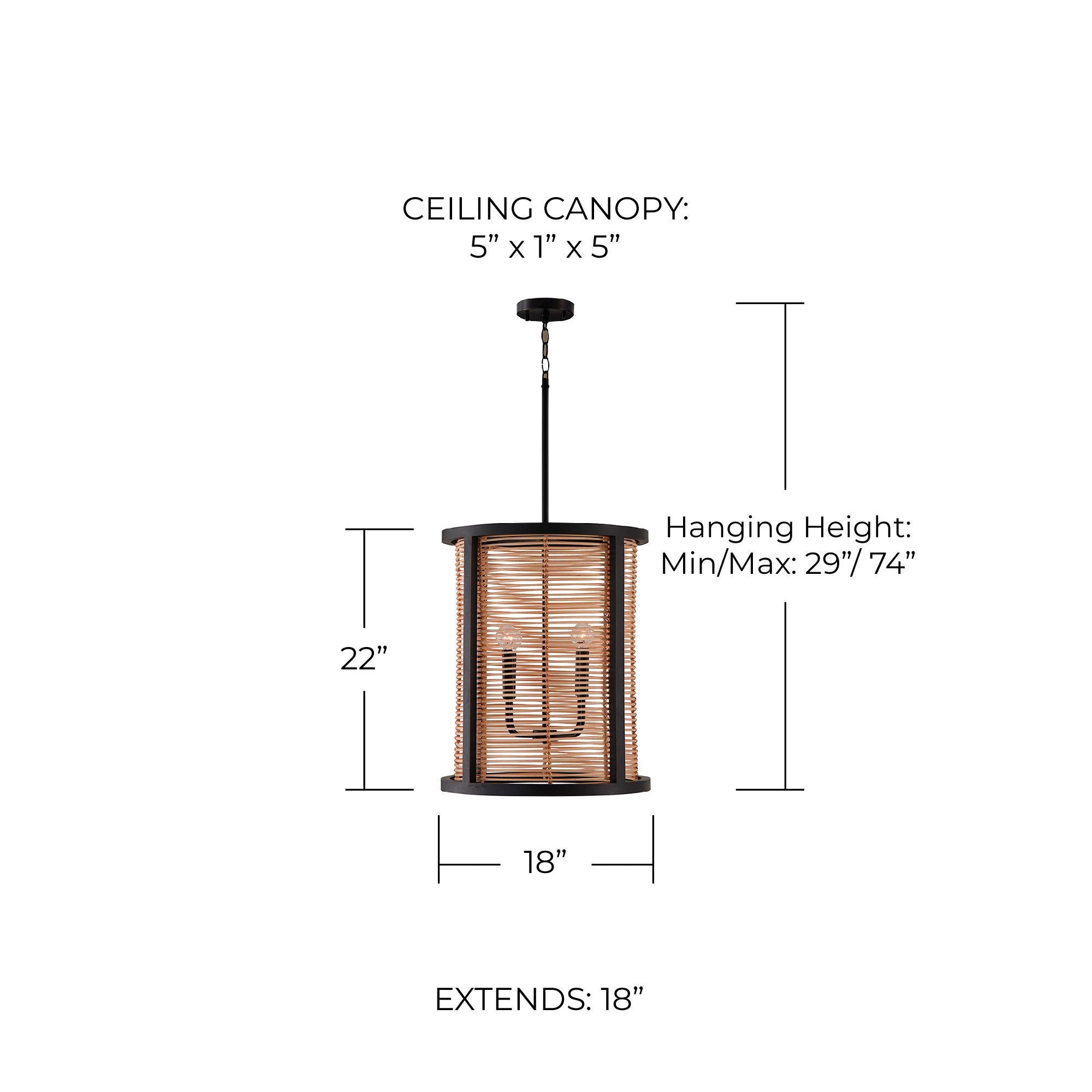 Image 7 Capital Lighting Rico 18" Wide 4-Light Mango Wood Foyer Drum Pendant more views