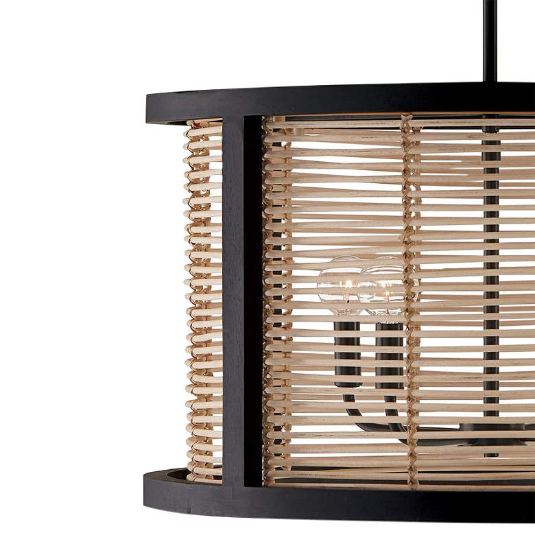 Image 4 Capital Lighting Rico 22" Wide 4-Light Mango Wood Drum Pendant more views