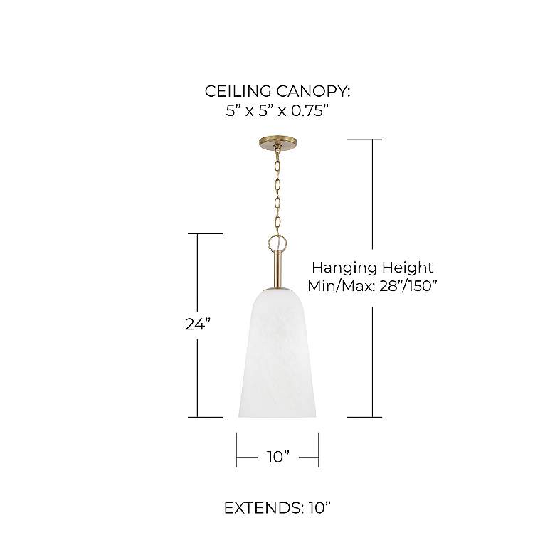 Image 4 Capital Lighting Romy 1 Light Pendant 10" Matte Brass more views
