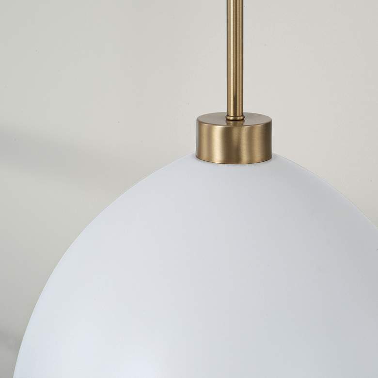 Image 4 Capital Lighting Ross 13" Wide Aged Brass White Glass Pendant Light more views