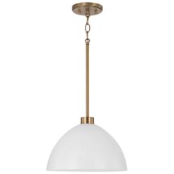 Capital Lighting Ross 13" Wide Aged Brass White Metal Pendant Light