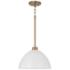 Capital Lighting Ross 13" Wide Aged Brass White Metal Pendant Light