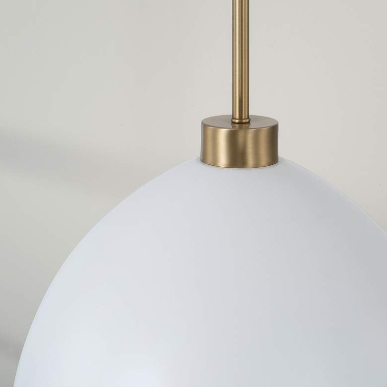 Image 3 Capital Lighting Ross 13" Wide Aged Brass White Metal Pendant Light more views