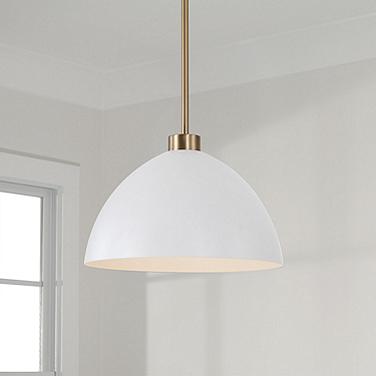 Capital Lighting Ross 13" Wide Aged Brass White Metal Pendant Light