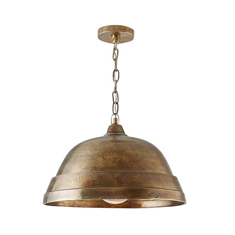 Image 1 Capital Lighting Rustic 18" Wide Oxidized Brass Dome Pendant Light