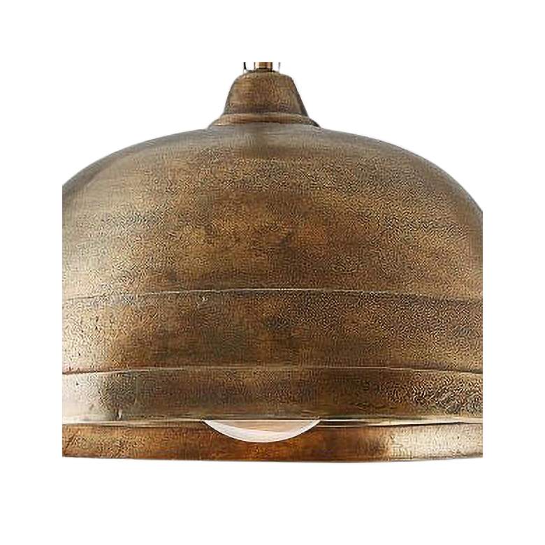Image 2 Capital Lighting Rustic 18 inch Wide Oxidized Brass Dome Pendant Light more views