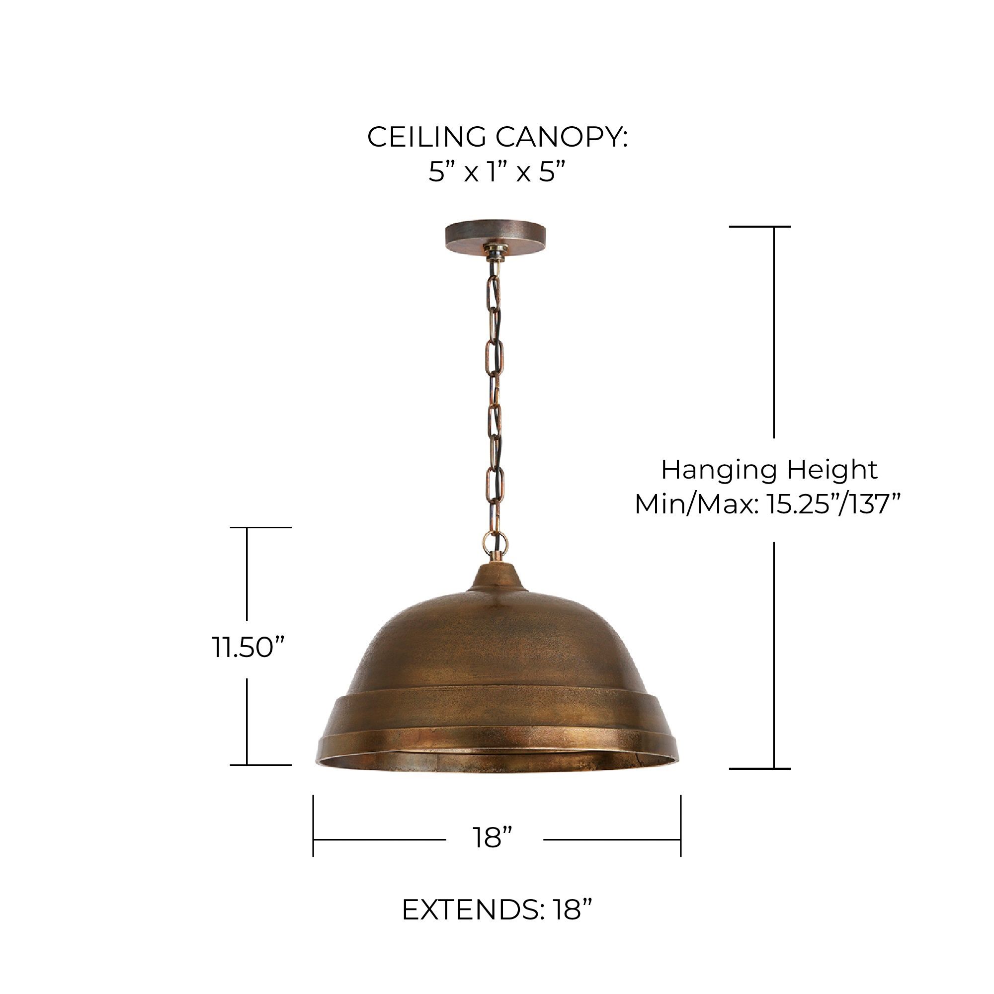 Image 6 Capital Lighting Rustic 18" Wide Oxidized Brass Dome Pendant Light more views