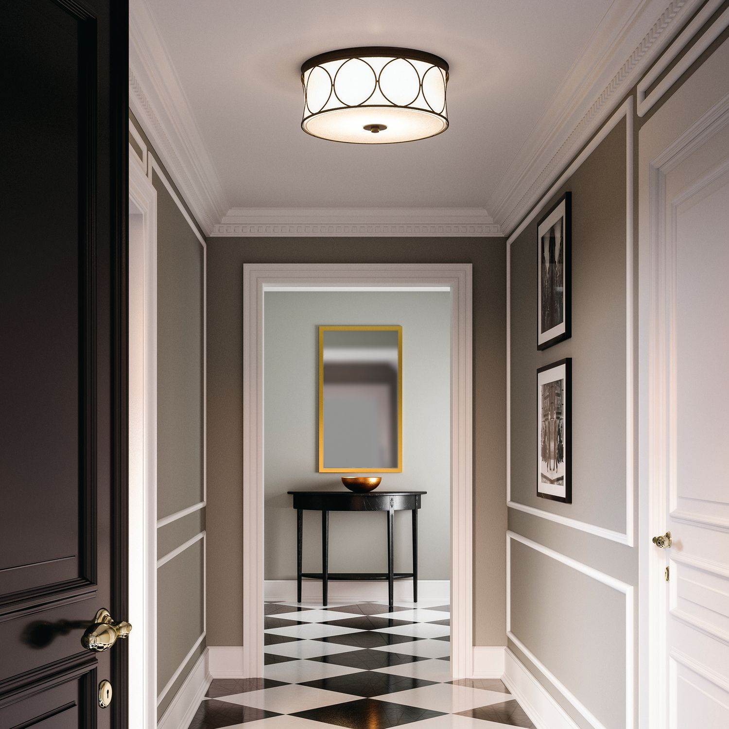 Image 4 Capital Lighting Rylann 3 Light Flush Mount Matte Black more views