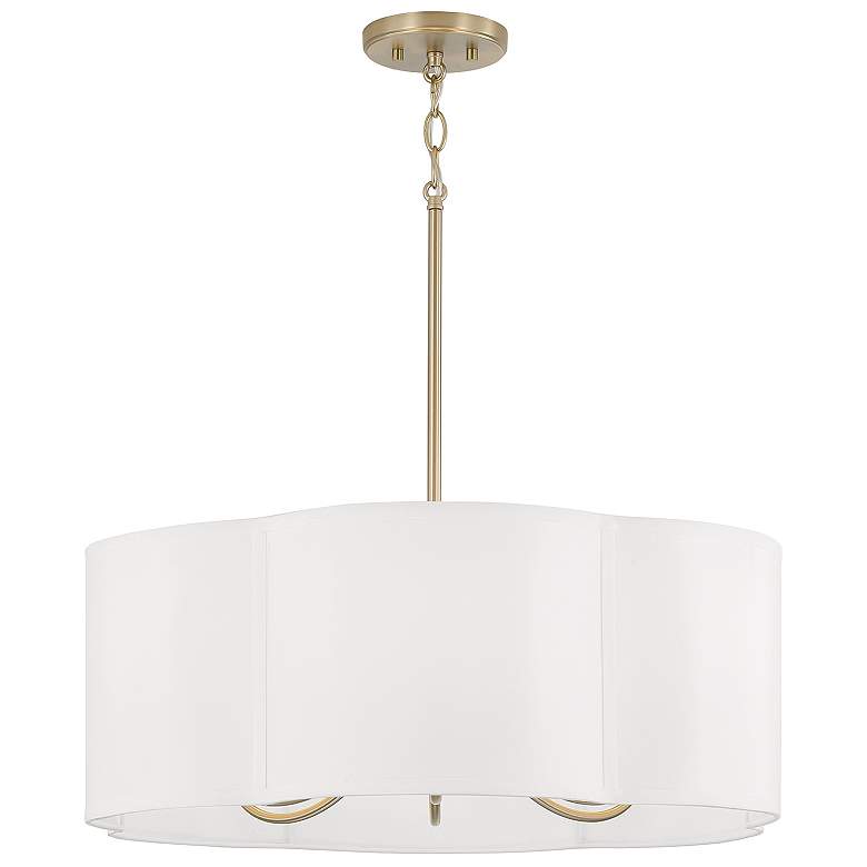 Image 2 Capital Lighting Sabine 24" Matte Brass Fabric Shade Pendant Light