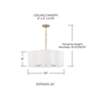 3_Capital Lighting Sabine 24" Matte Brass Fabric Shade Pendant Light more views