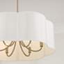 5_Capital Lighting Sabine 24" Matte Brass Fabric Shade Pendant Light more views
