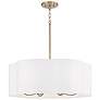 6_Capital Lighting Sabine 24" Matte Brass Fabric Shade Pendant Light more views