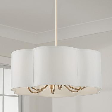 Capital Lighting Sabine 24" Matte Brass Fabric Shade Pendant Light