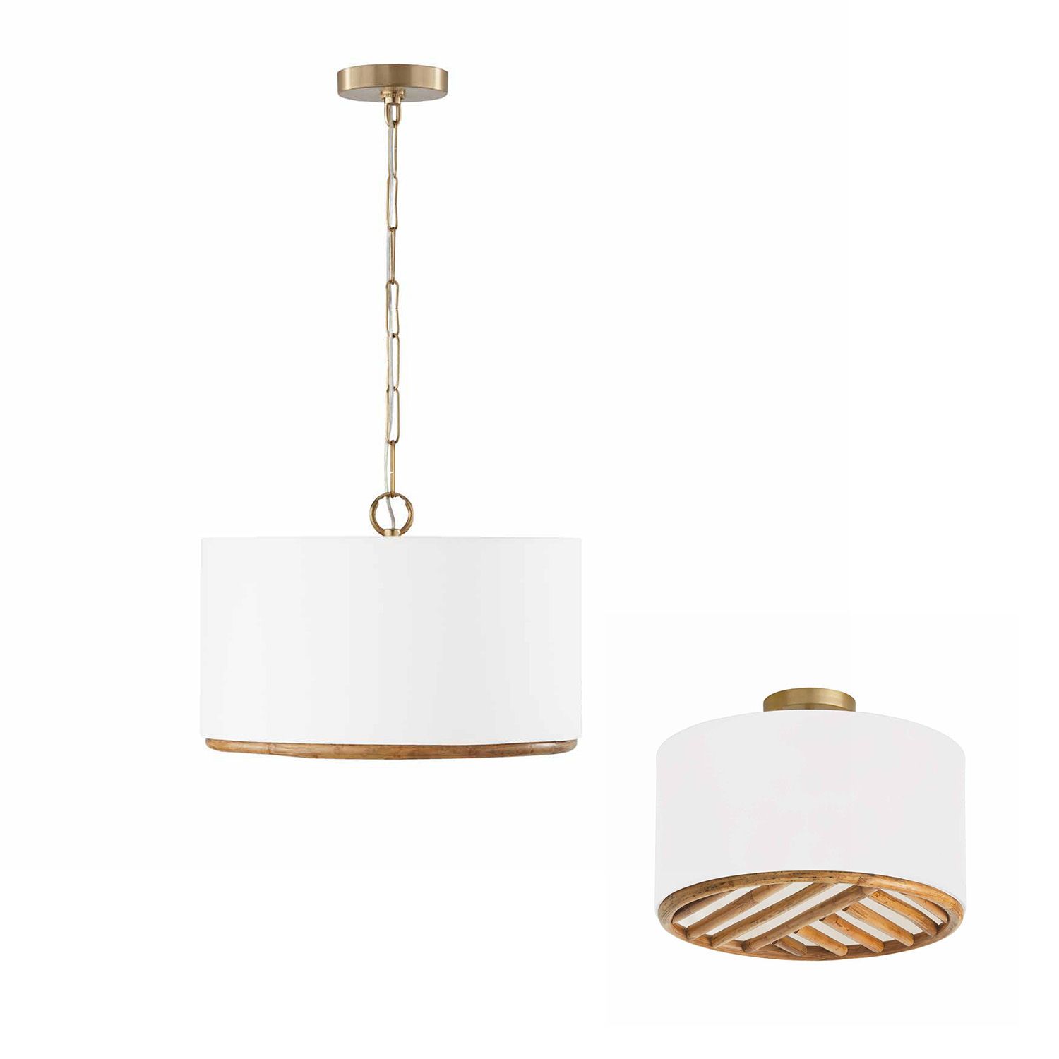 Image 6 Capital Lighting Soleil 3 Light Semi Flush 16.75" Matte Brass more views