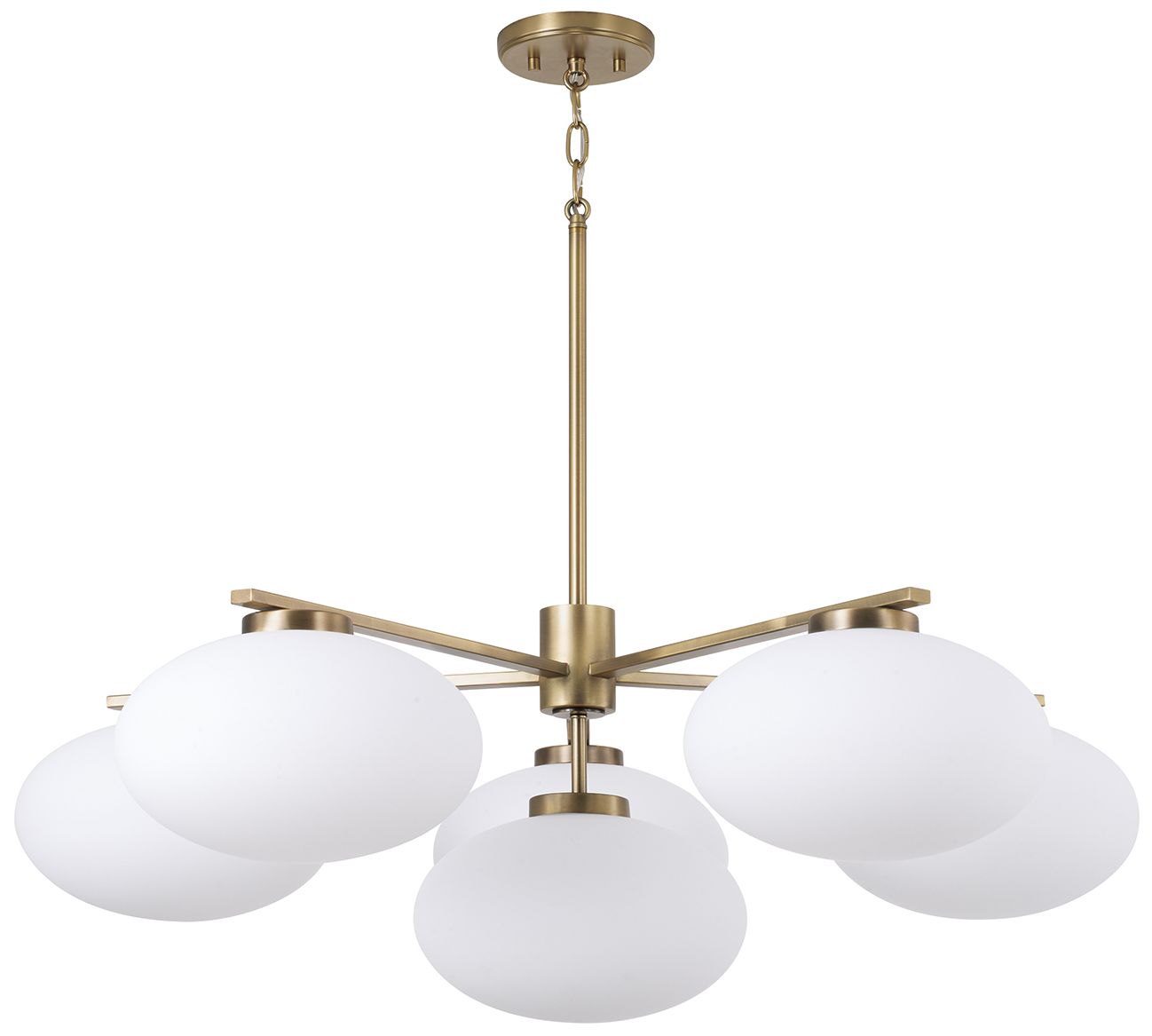 Image 2 Capital Lighting Soren 6 Light Chandelier 37" Aged Brass
