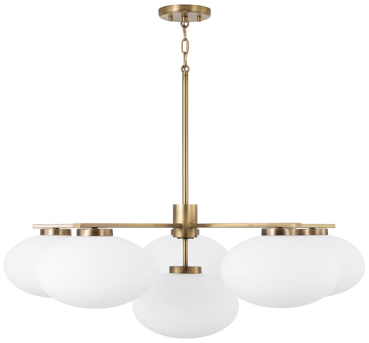 Image 4 Capital Lighting Soren 6 Light Chandelier 37" Aged Brass more views