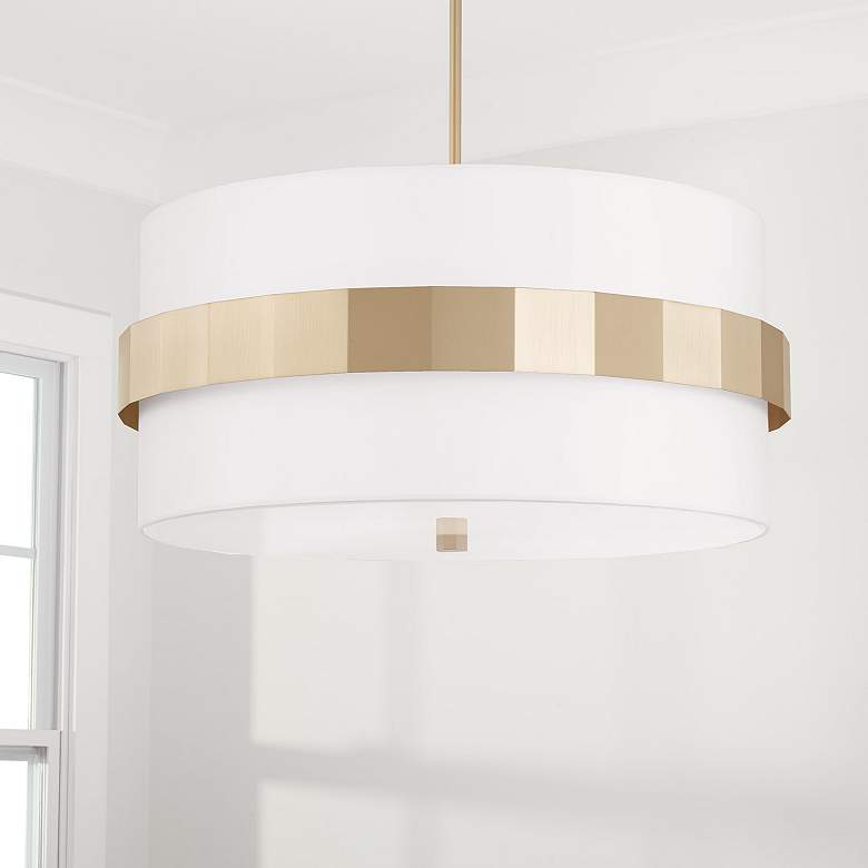 Image 1 Capital Lighting Sutton 26" Wide Modern Soft Gold Drum Pendant Light